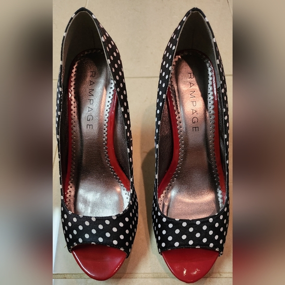 505. Rampage Gracee platform polka dot heels - Picture 2 of 11